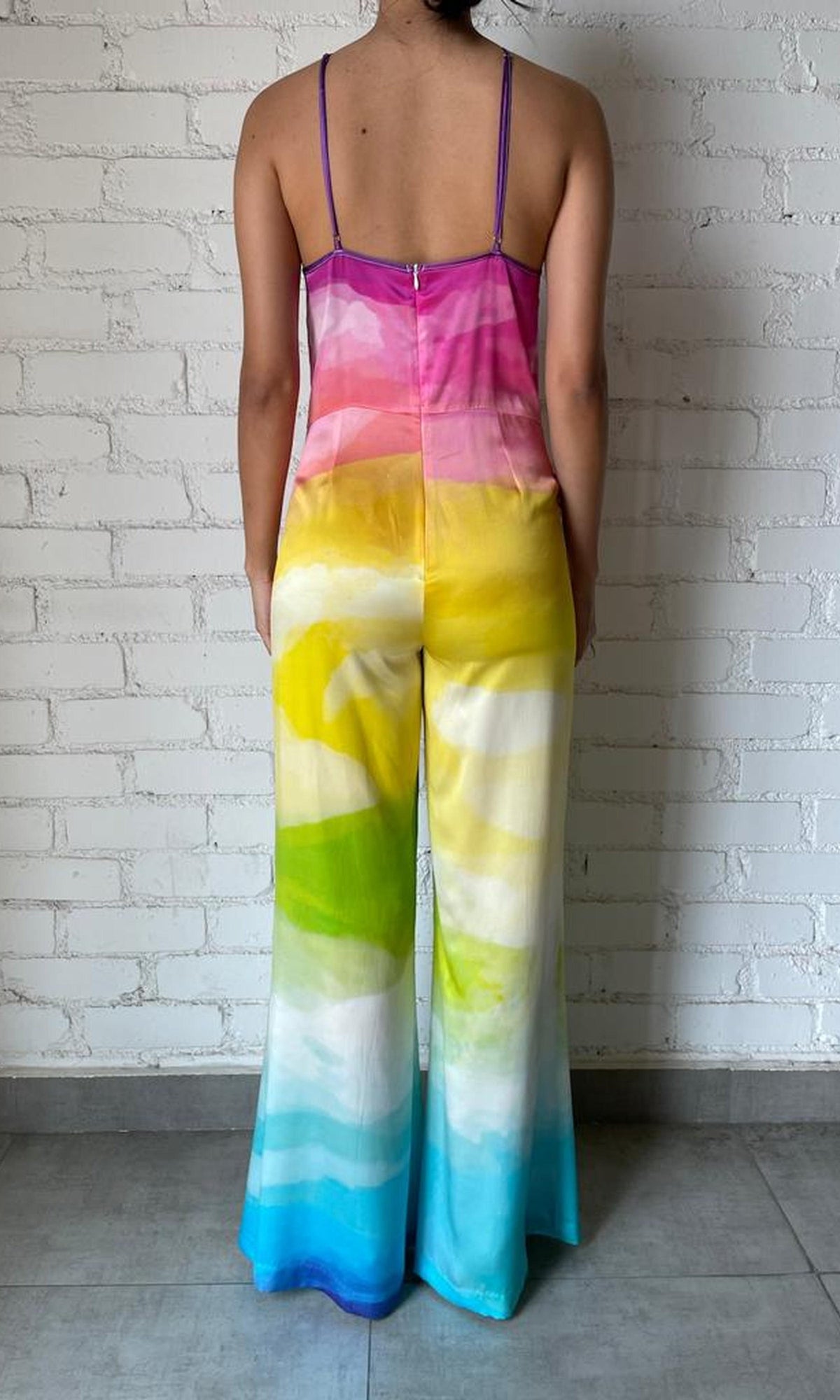 Womens | Aimee Charmeuse Silk Jumpsuit | Multicolour