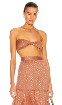 Rococo Sand | Aine Viscose Georgette Dobby Bandeau | Brown