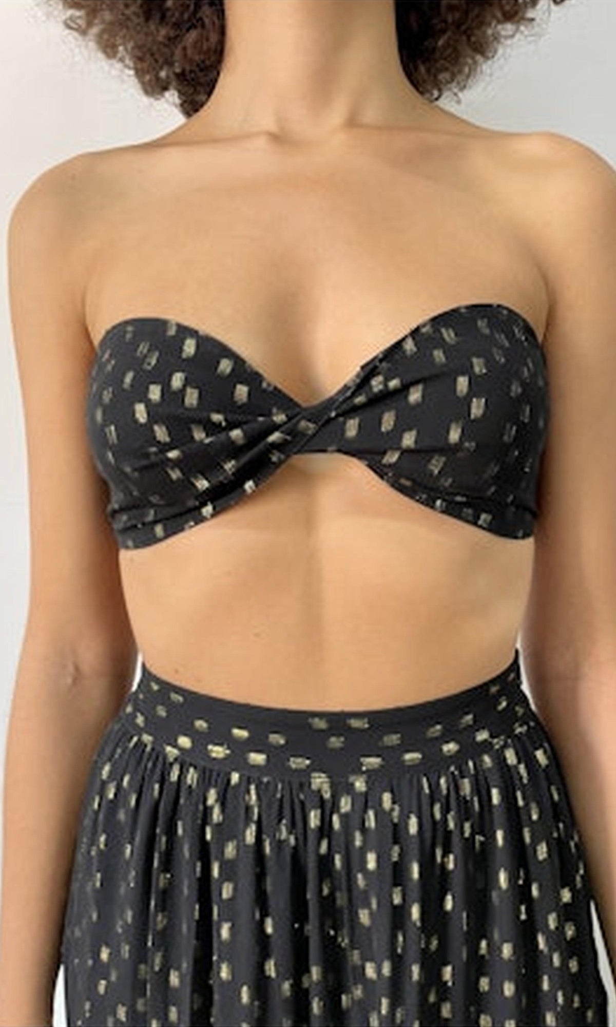 Rococo Sand | Aine Viscose Georgette Dobby Bandeau | Black