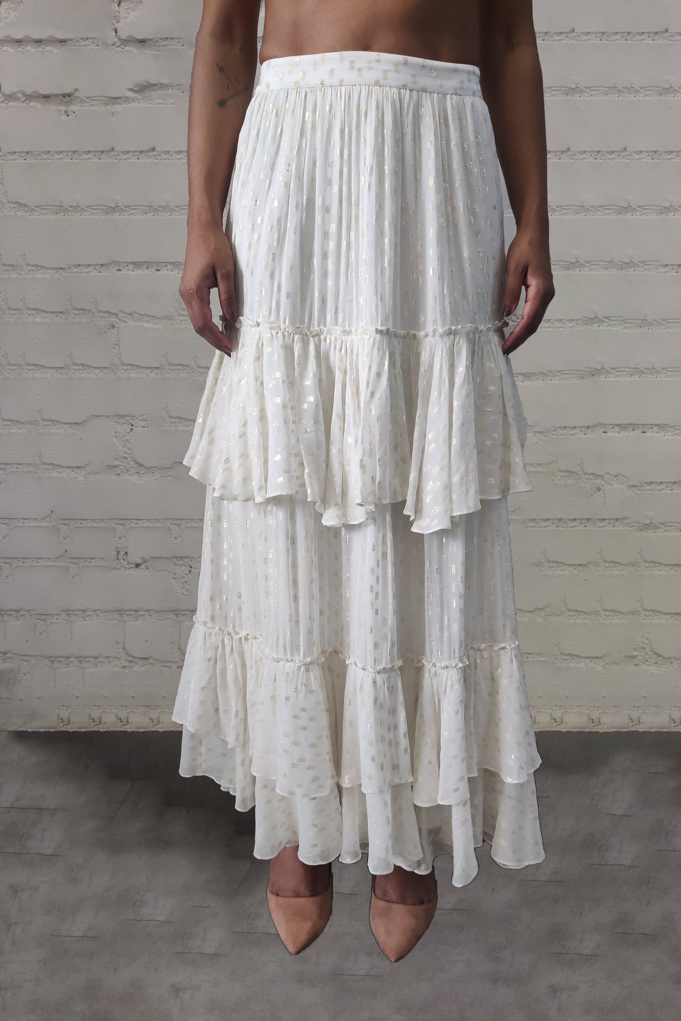 Aine Long Skirt | White