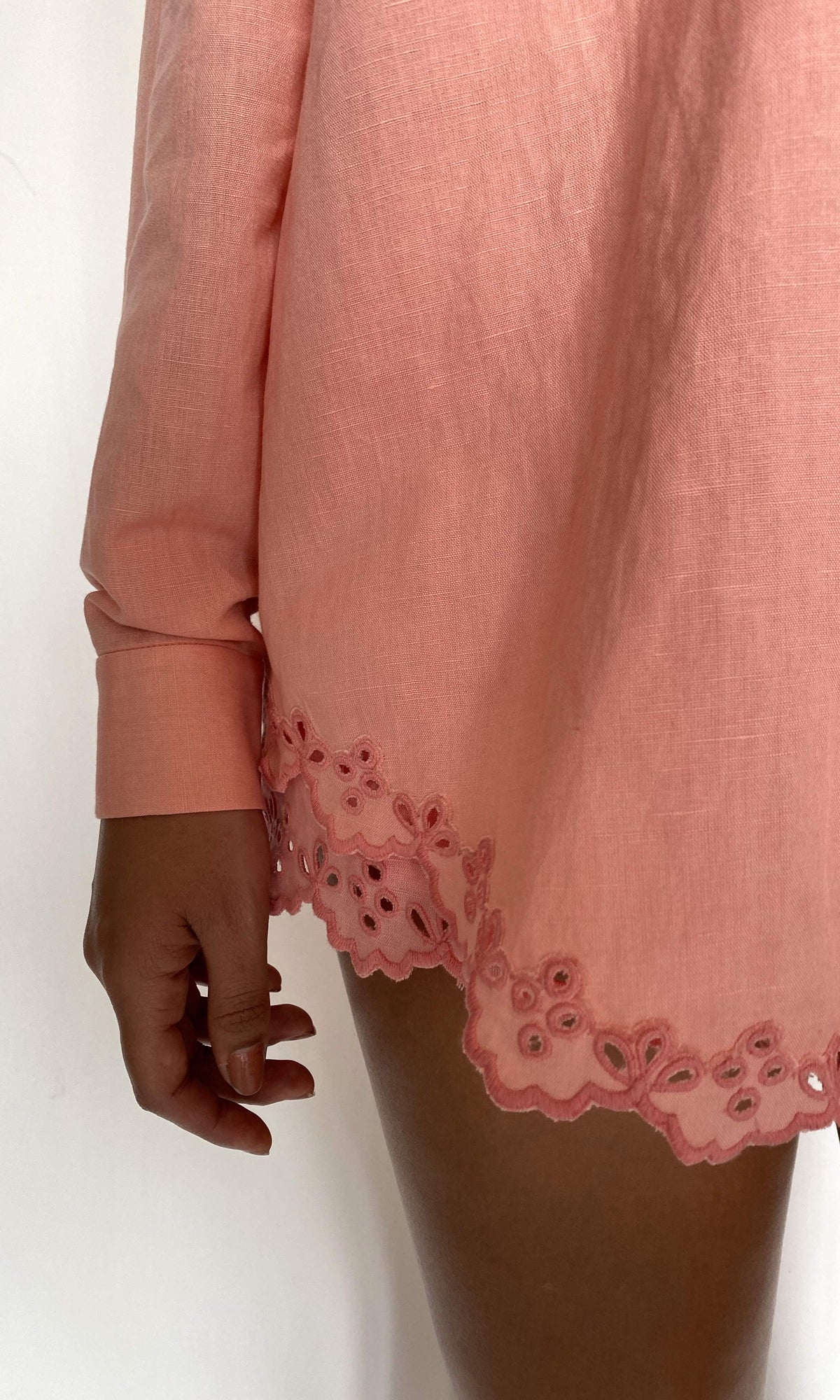Rococo Sand | Bea Linen Cotton Oversized Shirt | Pink