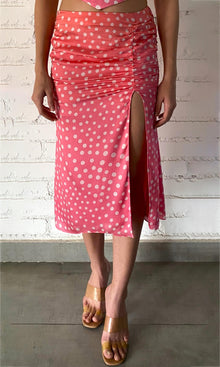 Rococo Sand | Blaire Polyester Satin Skirt | Pink