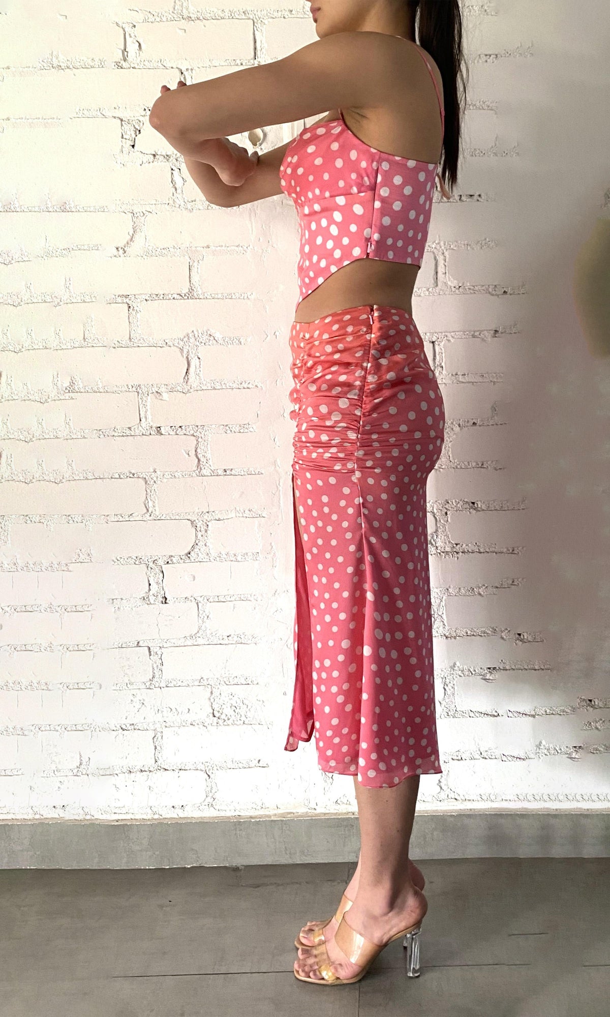 Rococo Sand | Blaire Polyester Satin Skirt | Pink