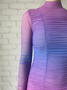 Blake Power Mesh Short Dress | Purple/Pink