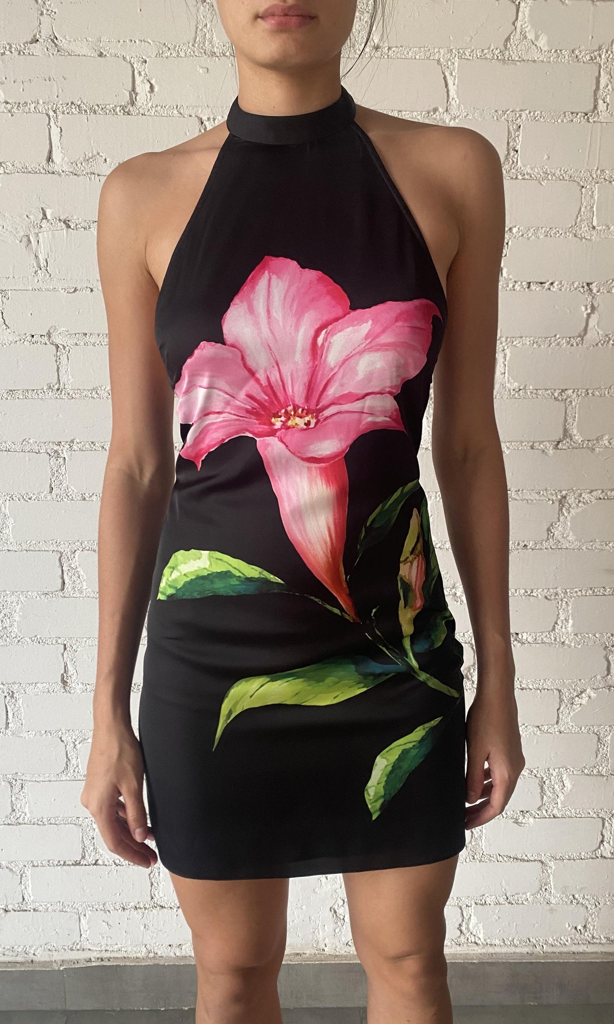 Rococo Sand | Bryn Polyester Satin Lycra Short Dress | Black