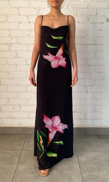 Rococo Sand | Bryn Viscose Chiffon Long Dress | Black