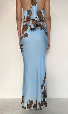 Womens | Cady Viscose Satin Maxi Skirt | Brown
