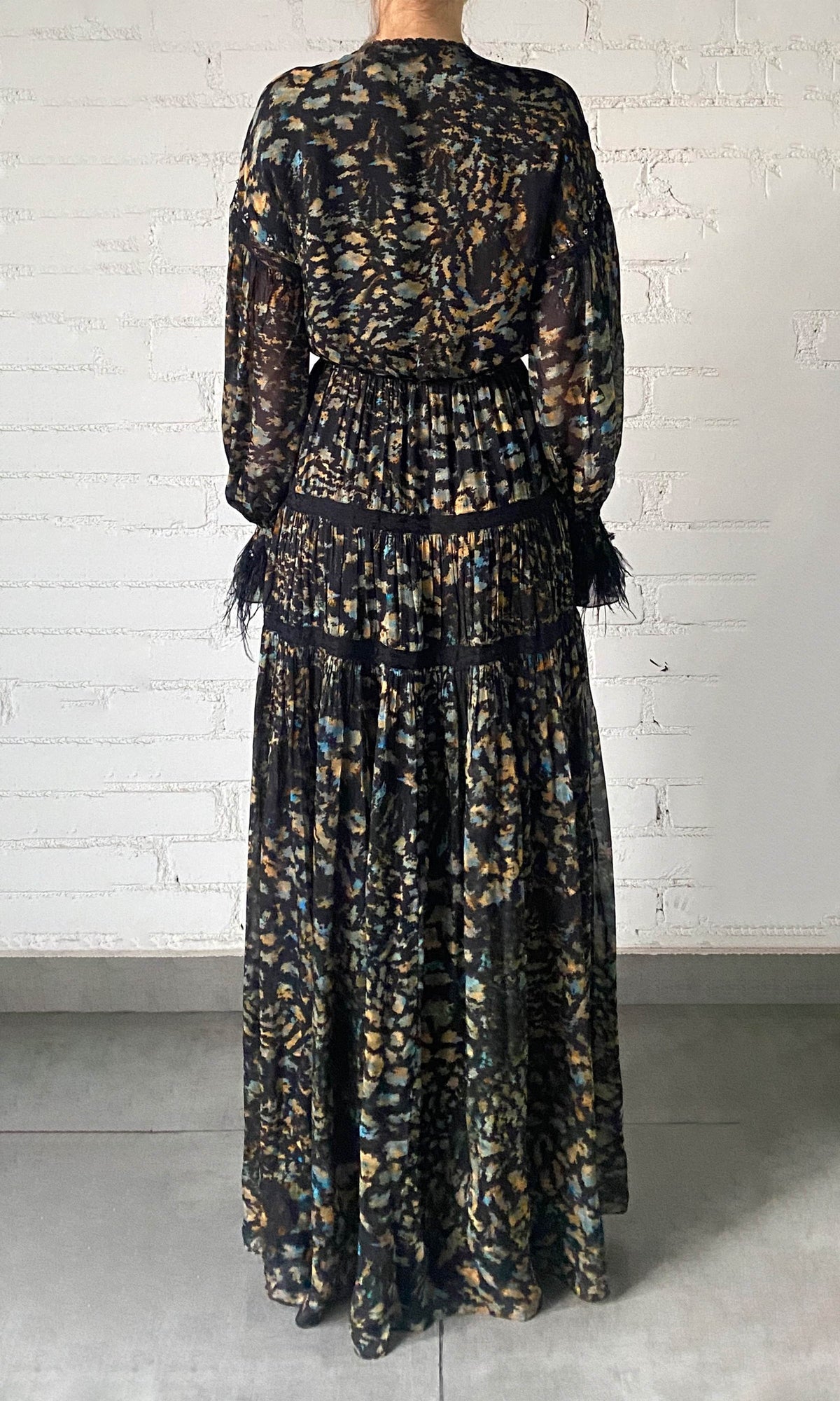Rococo Sand | Capri Viscose Flat Chiffon Maxi Dress | Black Blue