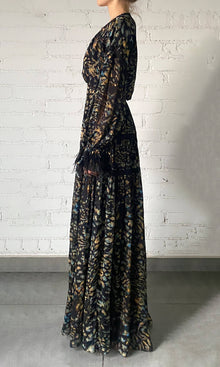 Rococo Sand | Capri Viscose Flat Chiffon Maxi Dress | Black Blue