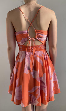 Rococo Sand | Casey Polyester Satin Lycra Mini Dress | Orange