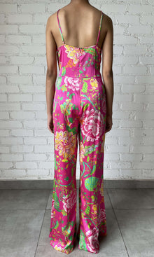 Rococo Sand | Chloe Charmeuse Silk Jumpsuit | Fuchsia Pink