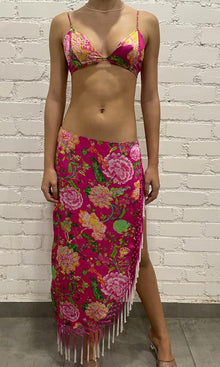 Rococo Sand | Chloe Polyester Satin Bralette | Fuchsia Pink
