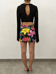 Chris Round Neck Mesh Top | Black