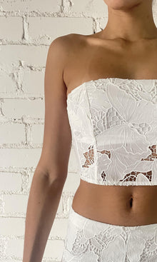 Rococo Sand | Coco Polyester Lace Top | White