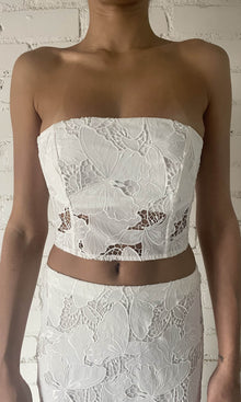Rococo Sand | Coco Polyester Lace Top | White