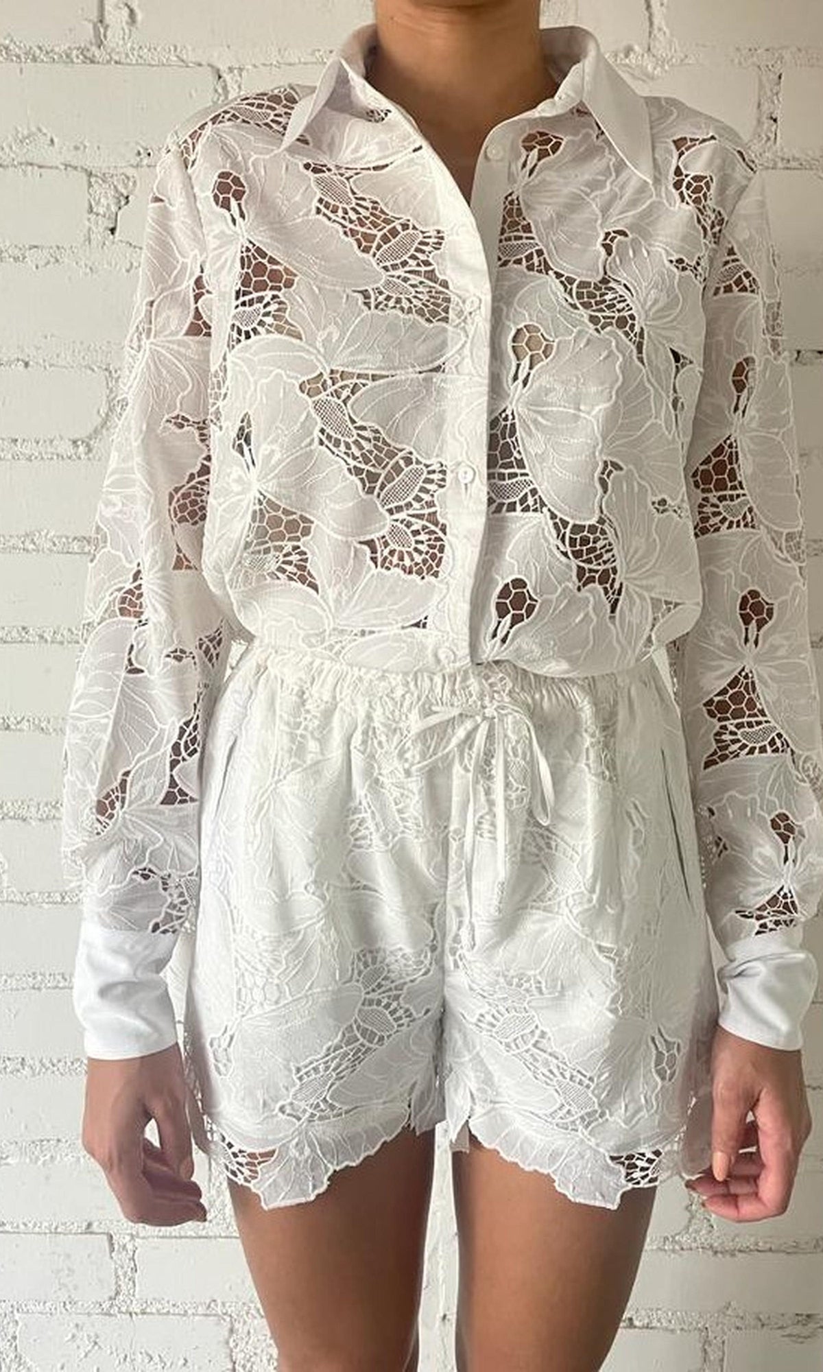 Rococo Sand | Coco Chemical Lace Lace Shirt | White