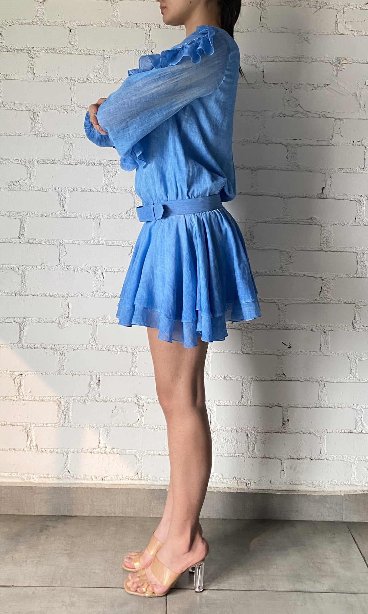 Womens | Cole Cotton Gauze Short Dress | Blue Wash