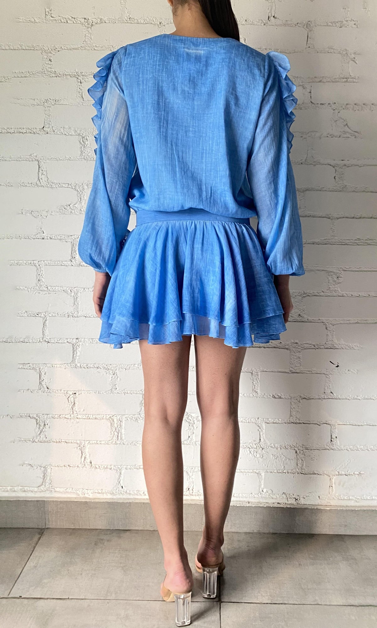 Womens | Cole Cotton Gauze Short Dress | Blue Wash