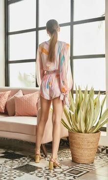 Rococo Sand | Davina Viscose Crepe Shorts | Pink Multi