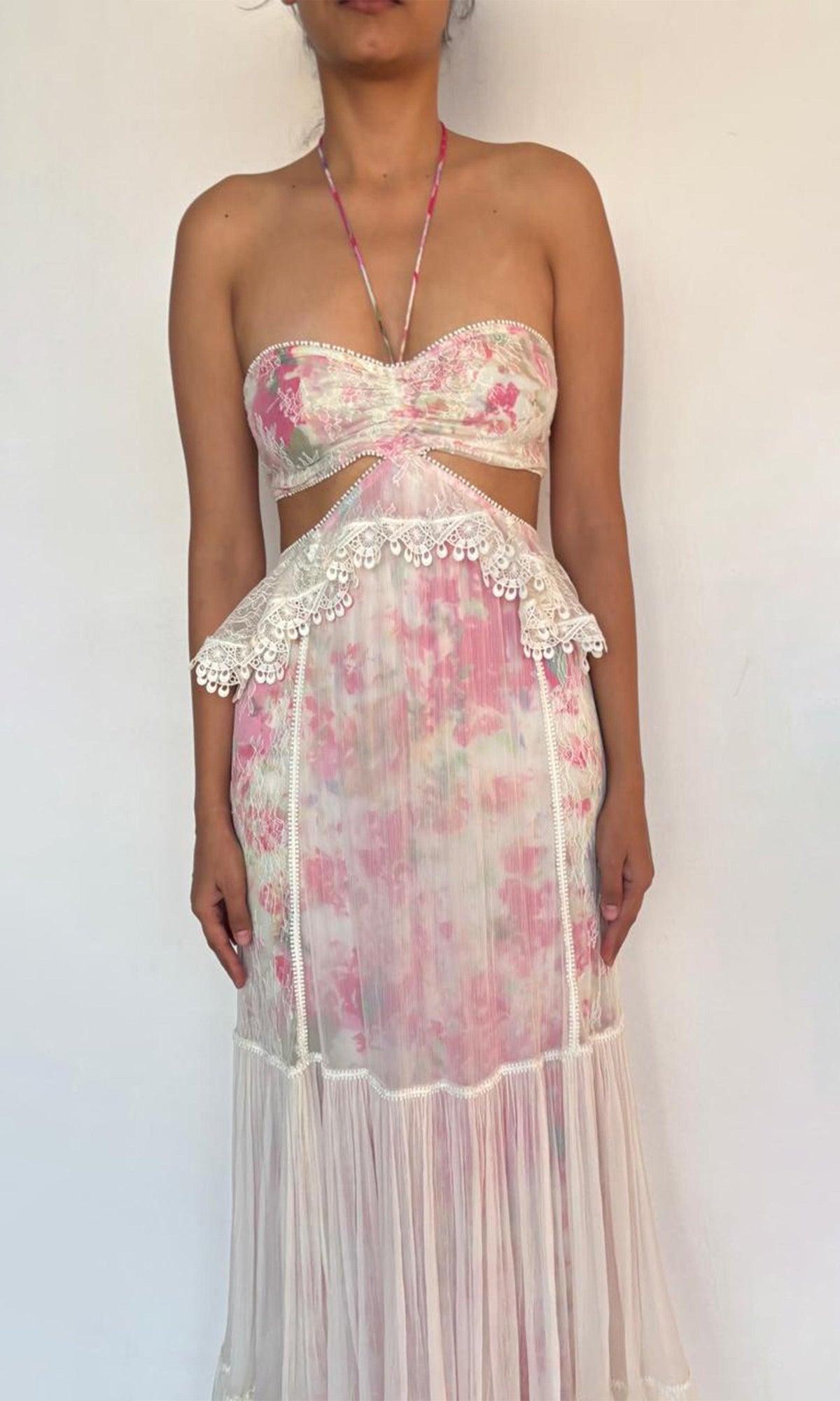 Rococo Sand | Dora Cotton Long Dress | Pink Multi