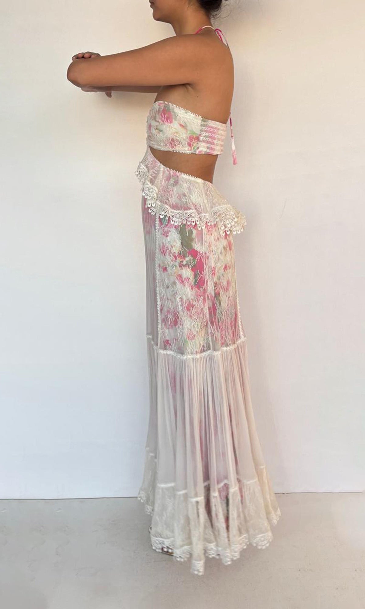 Rococo Sand | Dora Cotton Long Dress | Pink Multi