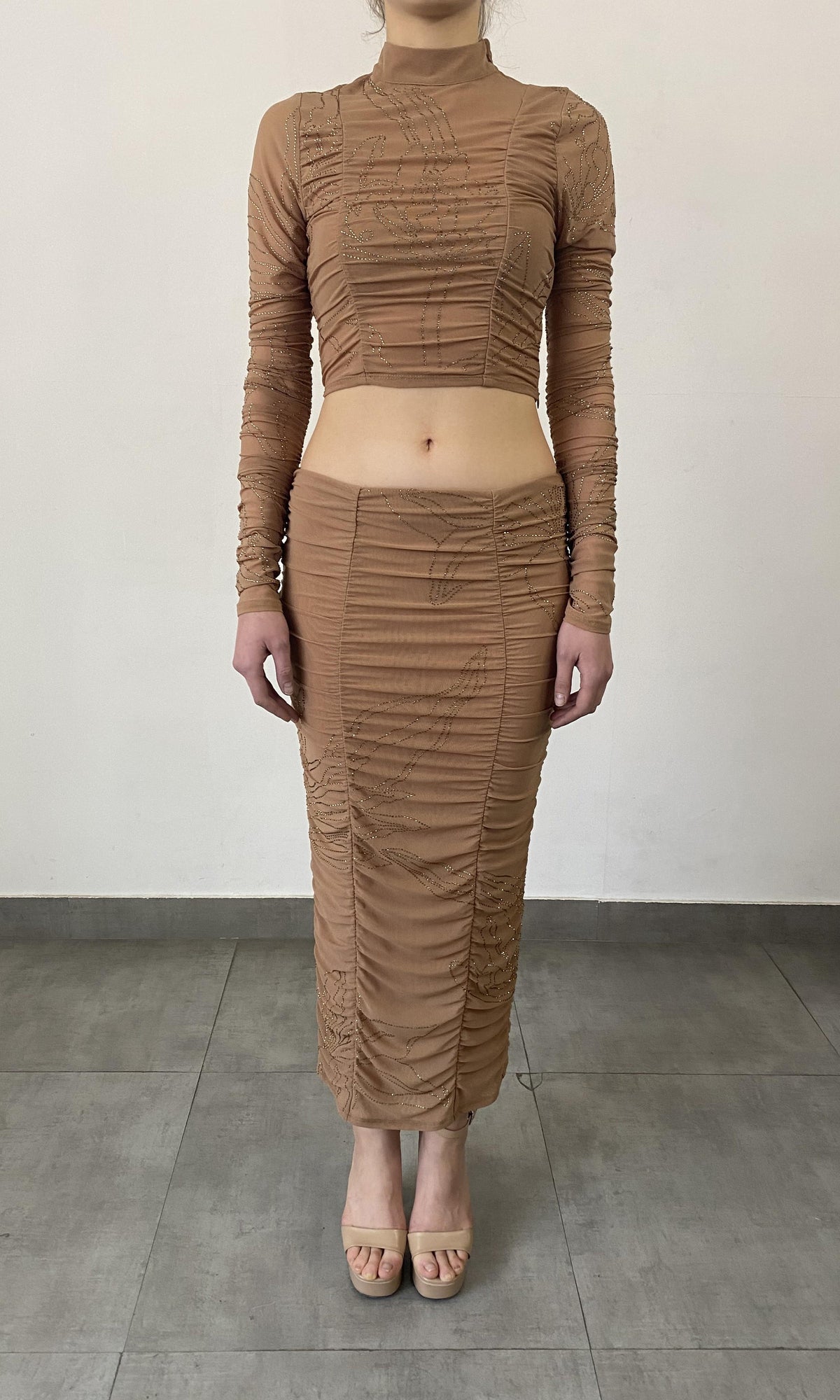 Rococo Sand | Dream Nylon-Power Mesh Top | Nude
