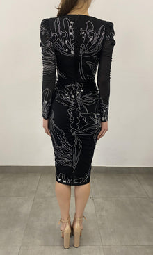 Womens | Dream Nylon-Power Mesh Midi Dress | Black