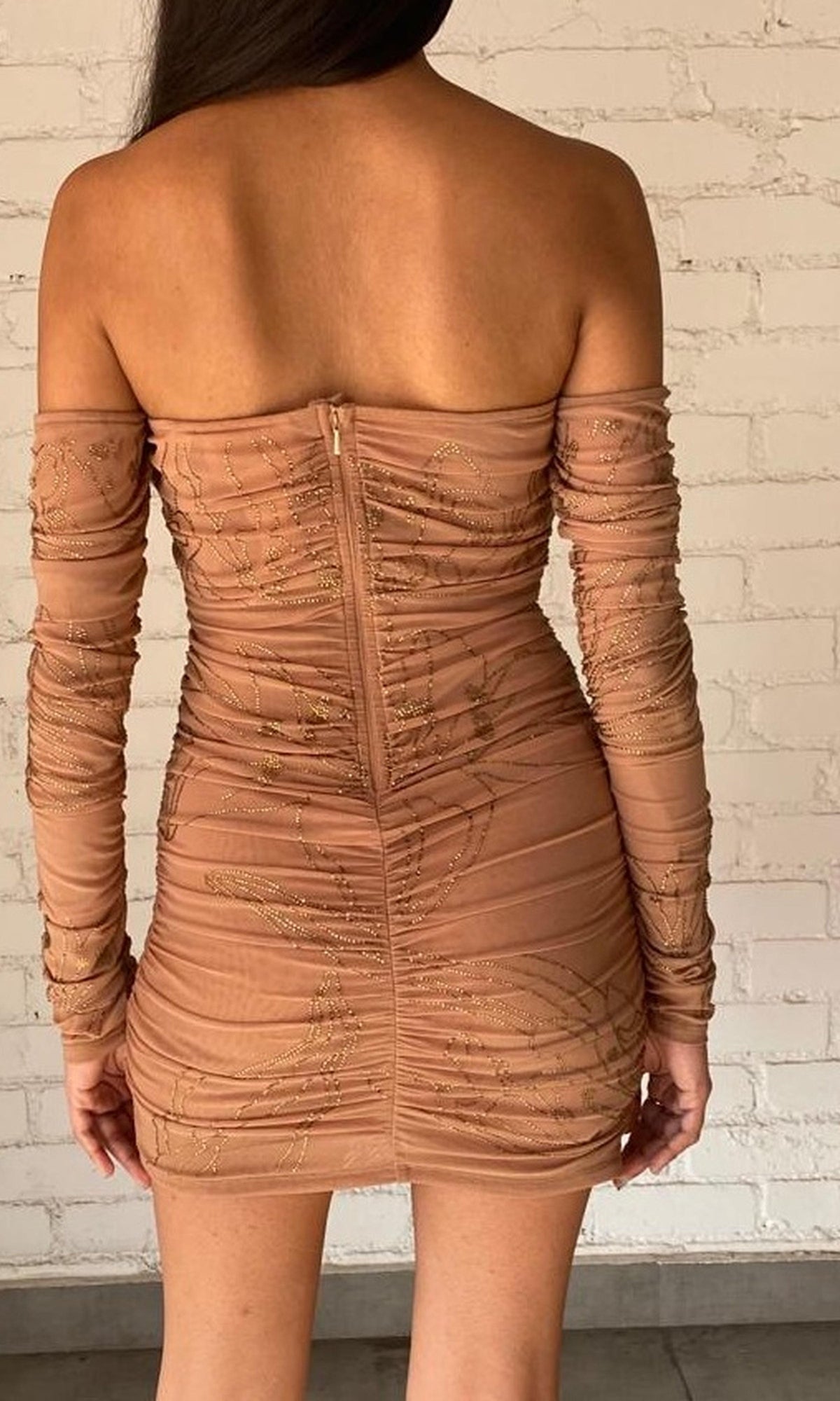 Rococo Sand | Dream Nylon Short Dress | Nude