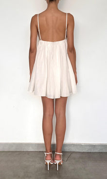 Rococo Sand | Eli Thin Linen Cotton Embroidered Mini Dress | White