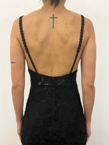 Eliza Plunge V-Neck Midi Dress | Black