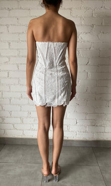 Rococo Sand | Eliza Polyester Lace Short Dress | White