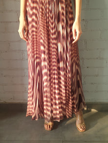 Fauve V-Neck Sleeveless Long Dress | Brown Zebra Print