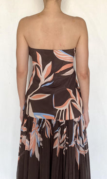 Womens | Fern Viscose Heavy Crepe Strapless Maxi Dress | Brown