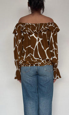 Rococo Sand | Fia Viscose Crepe Top | Brown