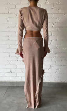 Rococo Sand | Gaia Viscose Cotton Georgtte Top | Nude