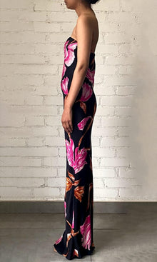 Rococo Sand | Grace Polyester Crepe Long Dress | Black