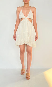 Rococo Sand | Inv Viscose Georgtte Short Dress | Off White