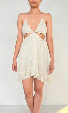 Rococo Sand | Inv Viscose Georgtte Short Dress | Off White