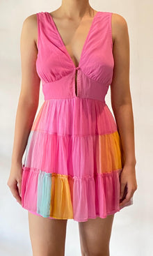 Rococo Sand | Inv Crinkle Chiffon Short Dress | Pink