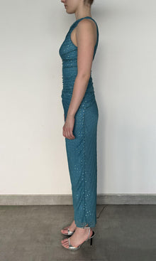 Womens | Inv Viscose Flat Chiffon Long Dress | Blue