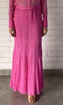 Rococo Sand | Inv Viscose Crinkle Georgtte Long Skirt | Pink
