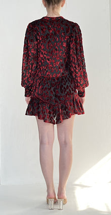 Rococo Sand | Velvet Braso Short Dress | Red