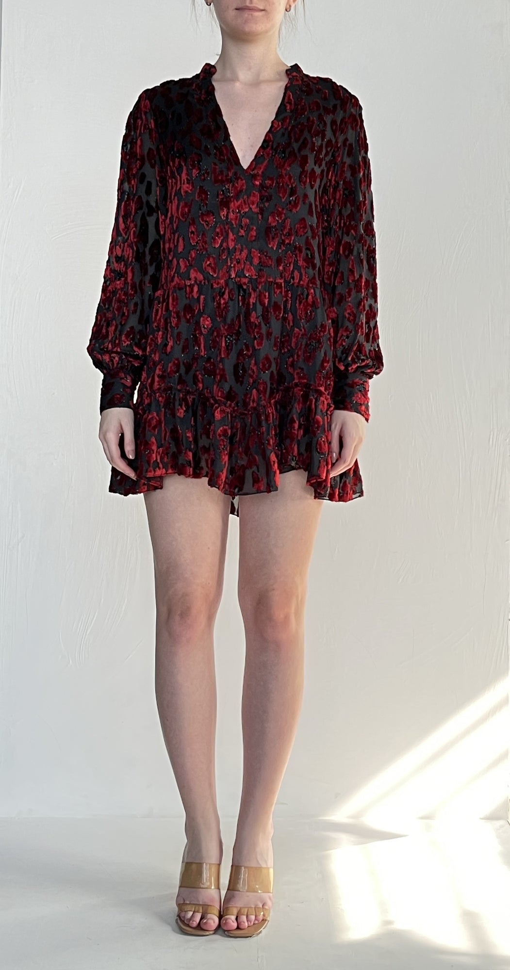 Rococo Sand | Velvet Braso Short Dress | Red
