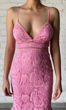 Rococo Sand | Inv Cotton Lace Long Dress | Pink