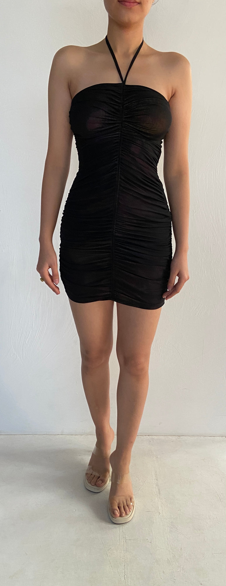 Rococo Sand | Chris Halter-Neck Short Dress | Black