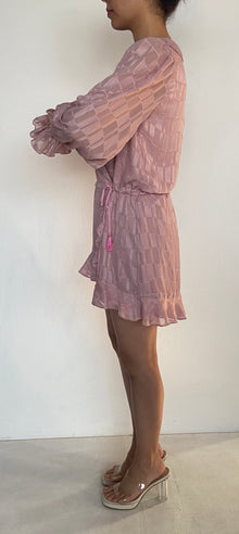 Rococo Sand | Long-Sleeve Short Dress | Pink