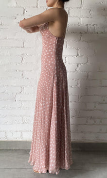Rococo Sand | Jace Polyester Crinkle Chiffon Maxi Dress | Misty Rose