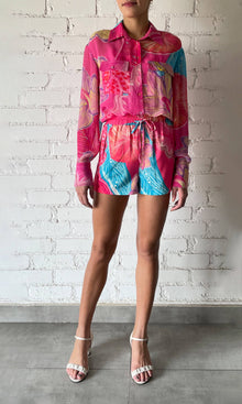 Rococo Sand | Juno Viscose Georgette Shirt With Slip | Pink