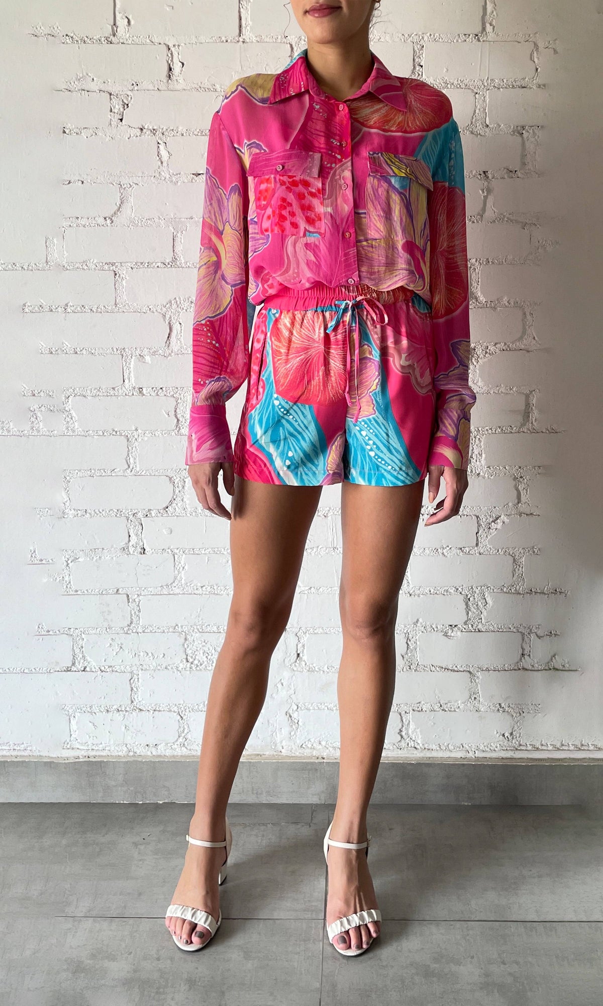 Rococo Sand | Juno Viscose Georgette Shirt With Slip | Pink