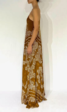 Rococo Sand | Kira Viscose Natural Crepe One Shoulder Maxi Dress | Brown
